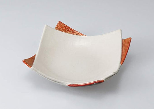 Akae Layered Plate (Large) 8.0 x 8.0 x 2.3 inches (20.4 x 20.4 x 5.8 cm), 12.3 oz (350 g), Special Appetizer Plate, Restaurant, Ryokan, Japanese Tableware, Restaurant, Commercial Use