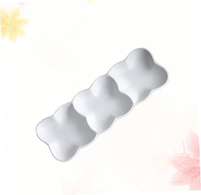 Ciieeo Ceramic Appetizer Serving Tray Nordic Style Plates for Sauces Condiments White Dipping Everyday Use