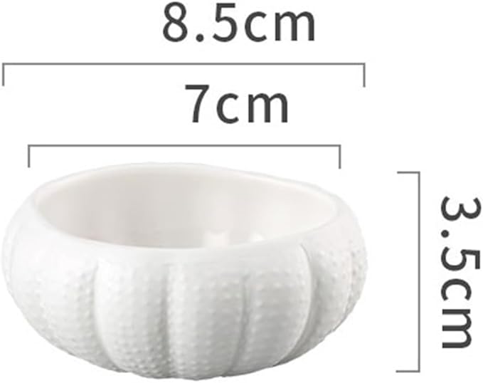 Sauce Dish Creative Oyster Shell Shape Ceramic Plate Upscale Restaurant Personalized Dessert Plate Dipping Bowl Appetizer Plate Snack Plate(A)