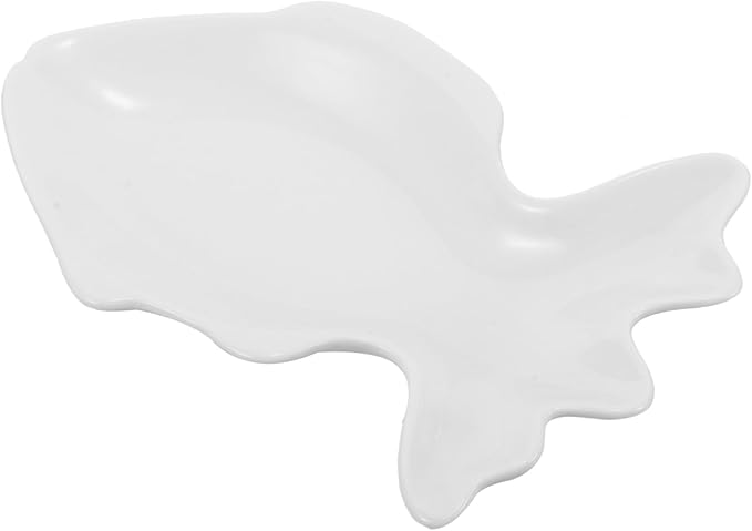 Fish Shaped Ceramic Sushi Plate White Appetizer Platter Dessert Plates