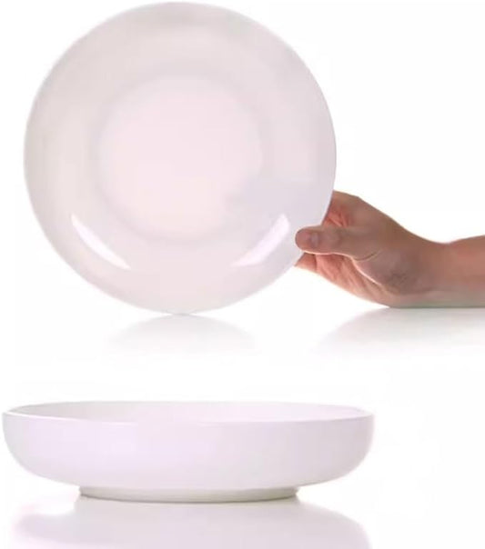 SONGCHAO Party Supplies Household Round Dish Plate Ceramic Soup Plate Dinner Plate Simple Creative Bone China Dish Plate Deep Dish Party Plates (Size : Medium)