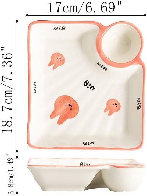 Multi Purpose Appetizer Ceramic Tray Vinegar Bowl Elegant Sushi Cookie Serving Dishes Dipping Sauce Plate for Dumplings French Fries Snacks Homes Restaurants Design Sense Souvenirs