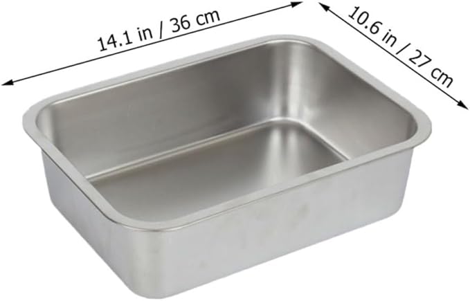 1Pc Stainless Steel Food Storage Tray Serving Plate for Vegetables Kitchen Utensil for Home Use Easy to Clean Dinnerware Suitable for Open Flames Induction