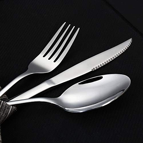 Personalized Cutlery Set personal tableware including Spoon/Knife/Fork, Mirror Polished Flatware Set - Free Engrave Custom Name Date Letters on your Dinnerware(1 Set)