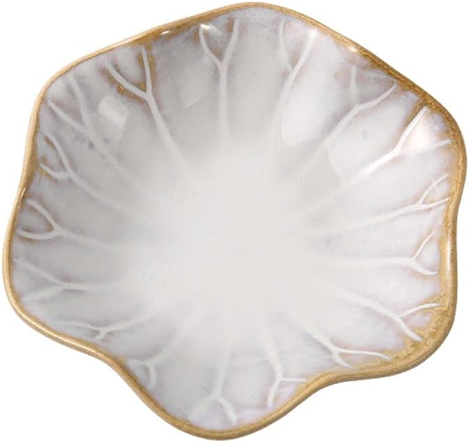Dipping Sauce Dish Dipping Bowl Appetizer Plates 3 Oz Ceramics Sauce Dish Lotus Leaf Shape Ceramics Seasoning Dishes Ketchup Saucer Appetizer Vinegar Soy Sushi Seasoning Dipping Bowls Dipping Sauce Bo