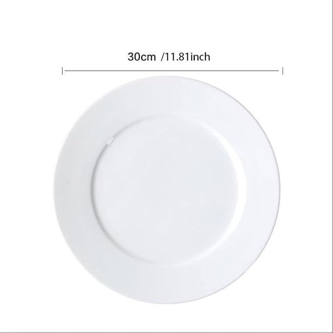 SONGCHAO Party Supplies 2pcs Steak Dinner Plate, Round Plate, Ceramic Dish Plate, Pure White Plate, Flat Plate, Home Western Tableware Party Plates