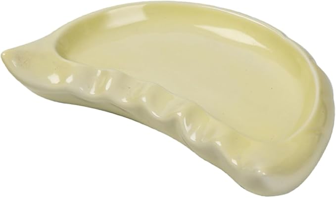 GLEAVI Dumpling Shaped Plate Unique Ceramic Serving Dish for Appetizers Salad and Snacks Microwave Oven Safe Adorable Design for Parties and Buffets