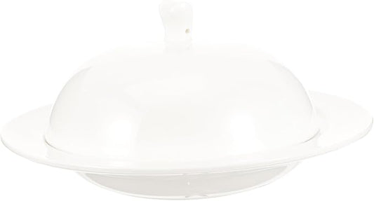 Alipis Lidded Ceramic Serving Plate Dome Elegant Covered Dish for Steak Dessert and Appetizers Porcelain Platter for Parties and Entertaining