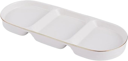 Sauce Dish Convenient and Practical Compartmentalized Plate Snack Plate Cold Dishes Plate Small Dishes Plate Appetizer Plate Snack Plate(A)