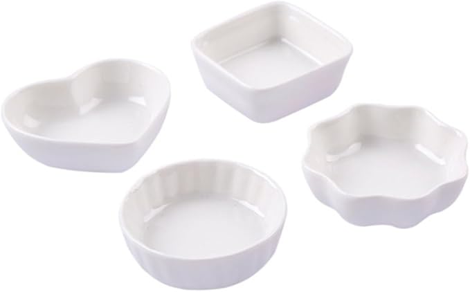 ABOOFAN 2pcs Japanese Style Ceramic Dishes Seasoning Sauce Plates Dipping Bowls Set for Appetizers Sides Desserts