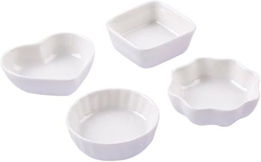 ABOOFAN 2pcs Japanese Style Ceramic Dishes Seasoning Sauce Plates Dipping Bowls Set for Appetizers Sides Desserts