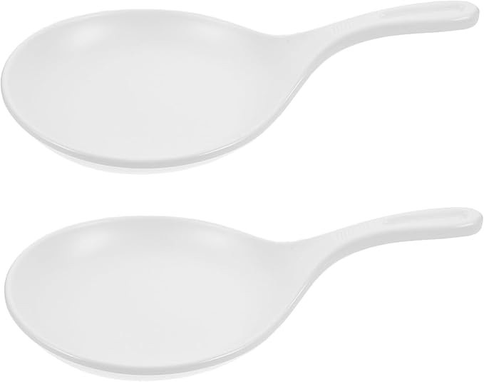 VALICLUD 2pcs White Handle Serving Platters Snack and Appetizer Plates Portable Sauce Dish for Family Gatherings Parties Weddings and Restaurants