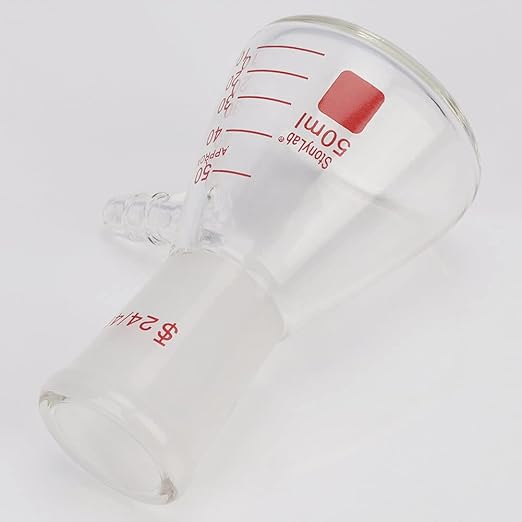stonylab Filtering Flask with 24/40 Standard Taper Outer Joint, Heavy Wall Borosilicate Glass Filter Flask, Bolt Neck with Tubulation, 50 ml