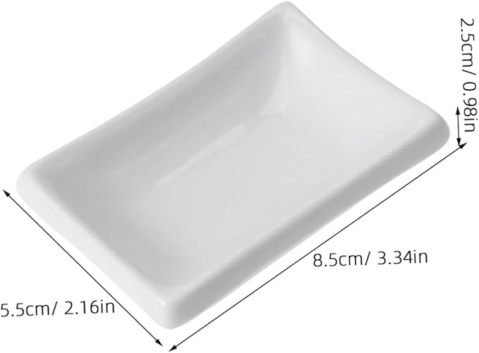Veemoon Rectangle Soy Dish 2 Pcs 3 Inch Sauce Plates for Appetizer Serving Japanese-style Condiment Plate