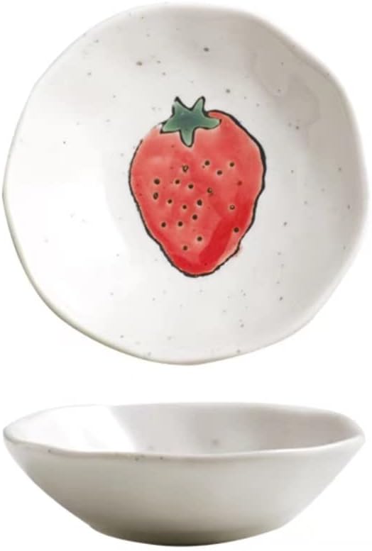 Dipping Sauce Bowls Appetizer Bowls Strawberry Pattern Small Plate Dipping Sauce Plate Household Sauce Plate Tableware Snack Plate Small Bowl Sauce Plate Plate Ceramic Dip Bowls Dipping Sauce Bowls