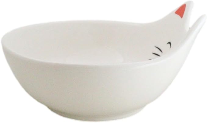 Ebros Gift Pack Of 4 Maneki Neko Lucky Cat Small 4.75" D Appetizer Snack Serving Coupe Plates Dish Flat Bowls For Hors D'oeuvres Sushi Ice Cream Serveware