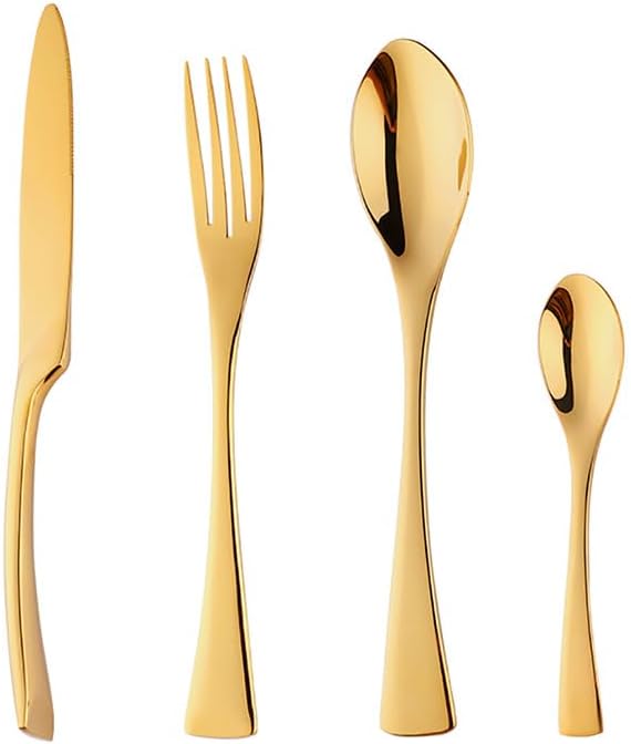 Stainless Steel Flatware serving set,Home Kitchen Eating Tableware Set,Dishwasher Safe,For Home Kitchen Restaurant Hote 4/16/24/32/40/48 Pieces Kaya Knife And Fork Spoon Hotel Home Steak Knife And For