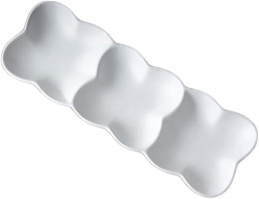 Ciieeo Nordic Style Ceramic Appetizer Serving Tray Plates for Dips and Condiments Sturdy Practical Design for Everyday Use and Gatherings White