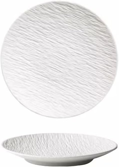 SONGCHAO Party Supplies Stone Grain Ceramic European Dinner Plate Light Luxury Steak Plate Salad Plate Ceramic Plate Flat Plate Shallow Plate Party Plates (Color : B, Size : Small)