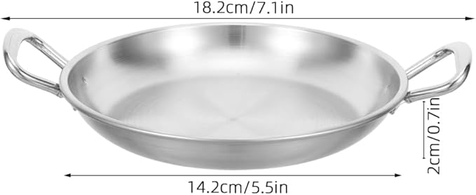 STOBAZA Stainless Steel Serving Tray with Double Handles 7.16X5.59 Inch Multipurpose Seafood Plate for Fried Chicken Snacks Home Kitchen Restaurant