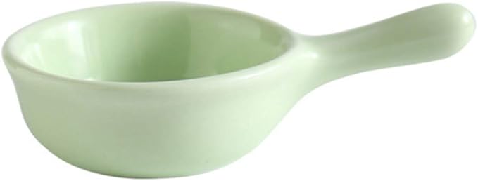 Ceramic Sauce Dish with Handle Seasoning Dish Sushi Soy Dipping Bowl Appetizer Plates for Wedding Home Party 40ML-Green