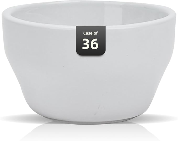 Stoneware Narrow Rim Commercial Grade Dinnerware Bright White, Bouillon Cup 7.25oz, Case of 36