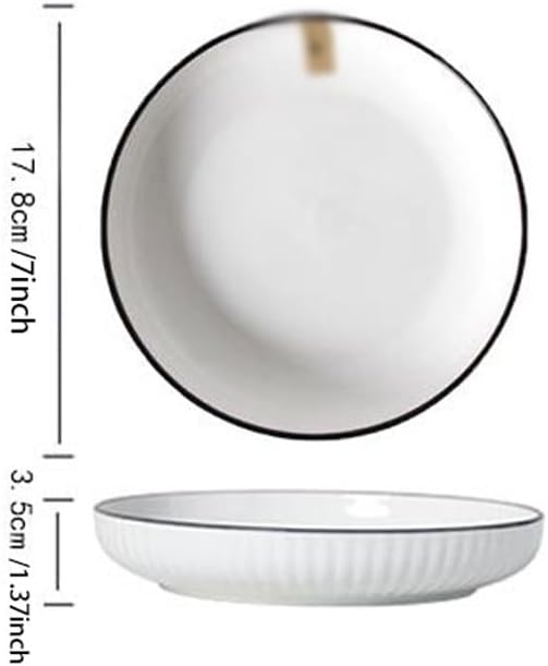 SONGCHAO Party Supplies Ceramic Plate Household Dish Plate Chinese Dinner Plate Set Ceramic Dish Plate Salad Plate Fruit Plate Party Plates (Color : 7inch, Size : 4pcs)