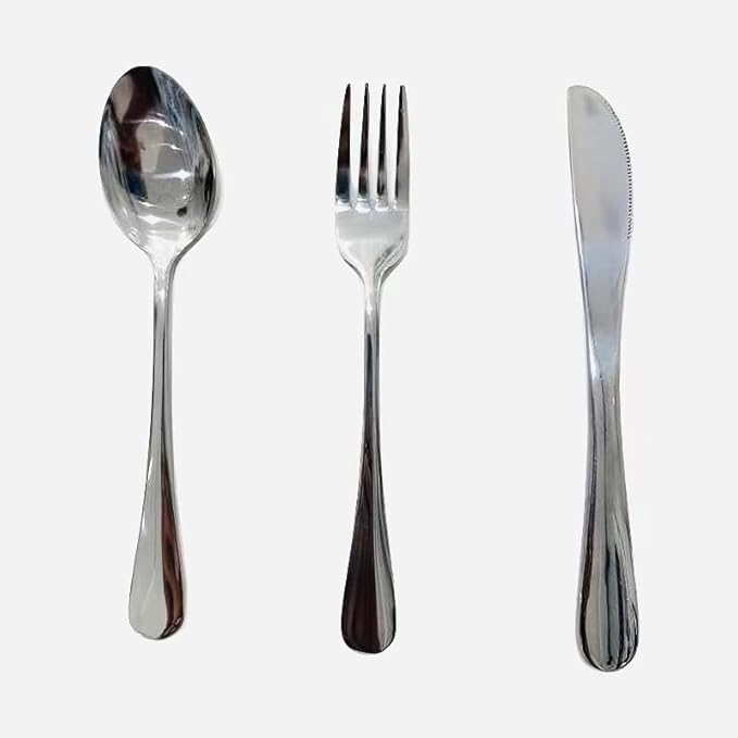 Silverware Set, Fork and Spoon Set for Camping, Picnic, Gadgets, Black Food Grade Flatware Cutlery Set for Home Kitchen Restaurant, Stainless Steel Knives Spoon Forks Set for Home