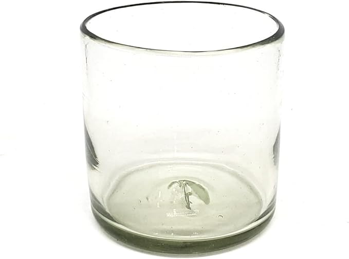 MexHandcraft Clear 12 oz Large DOF Glasses (set of 6), Recycled Glass, Lead-free, Toxin-Free (12oz Large DOF)