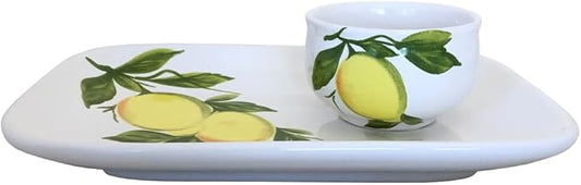 Lemon Plate/Tray and Small Dipping Bowl