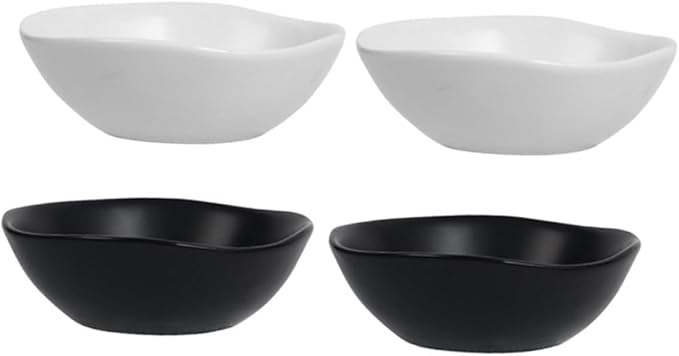 4pcs Ceramic Dipping Plates Mini Sauce Dishes for Appetizers Flavor Serving Tray Versatile Seasoning Dishware Set