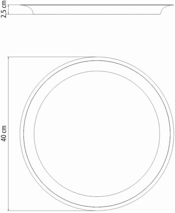 Tramontina 61413-400 Serving Tray Round Stainless Steel Diameter 40 cm Dishwasher Safe Rustproof