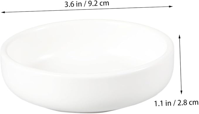 Cabilock 3pcs Ceramic Sauce Dish Matte White Stylish Seasoning Plates for Condiments Dipping Appetizers Snacks Versatile for Home and Restaurant Use