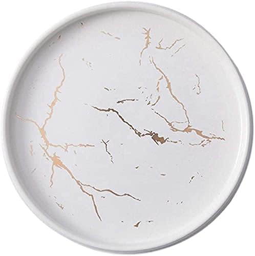 Dinnerware Set, s 20Cm Gold White Marble Ceramic Dish Porcelain Cutlery Set Kitchen Table European Decorative Dessert Steak Plate Plates