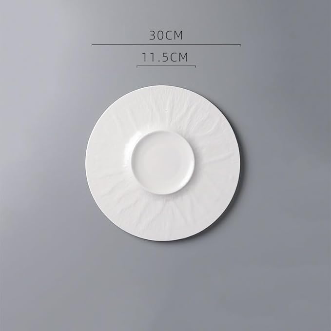 Dinner Plates Creative Hotel Pure White Ceramic Tableware, Commercial Restaurant Soup Pasta Dish Plate, For Appetizers, Service Kitchen Salad Bowl