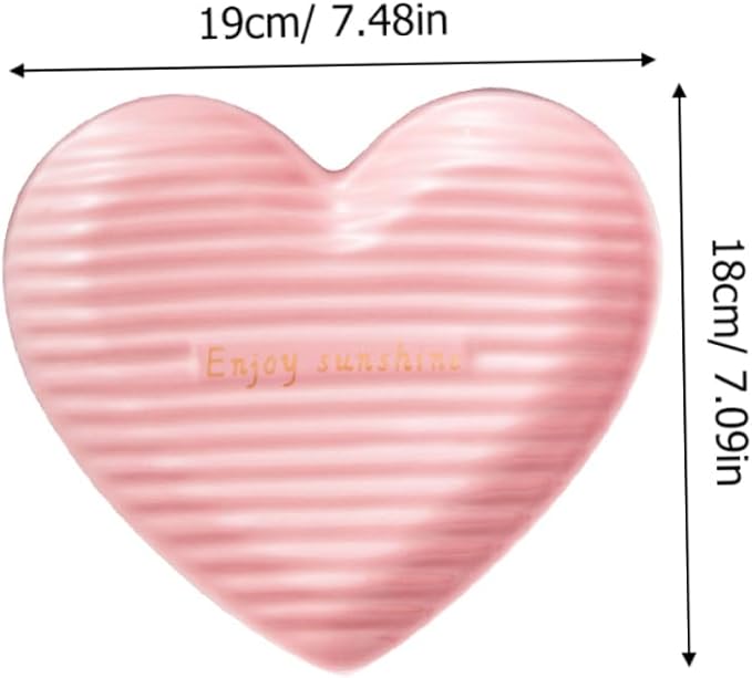 PRETYZOOM Heart Shaped Ceramic Steak Plate Food Serving Dish for Salads Desserts and More Romantic Dinners and Special Occasions and Unique Design