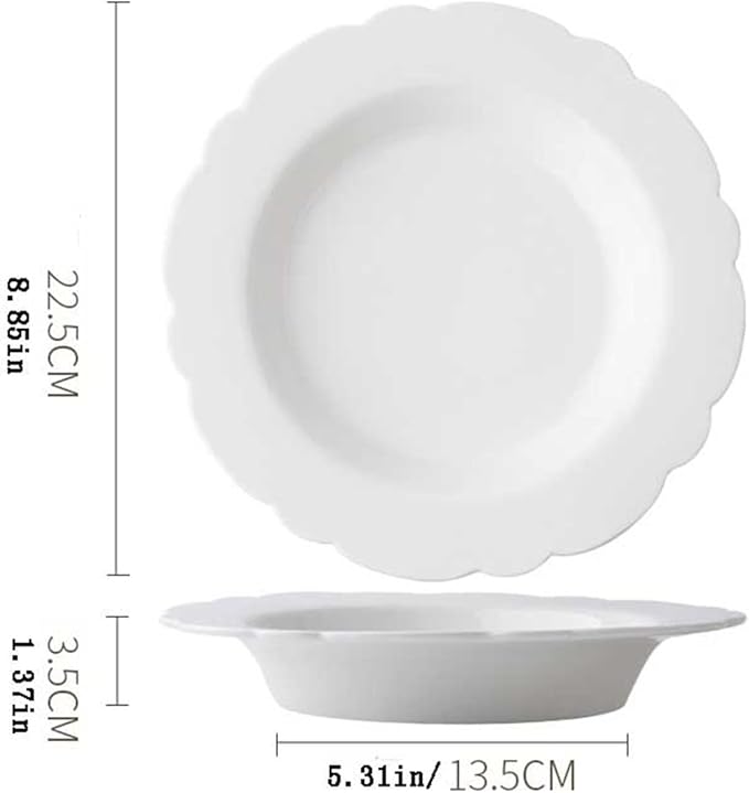 Dinner Plates Set Serving Plate Breakfast Plate Simple Lace Ceramic Plate Home Breakfast Plate Salad Plate Kitchen Salad Bowl