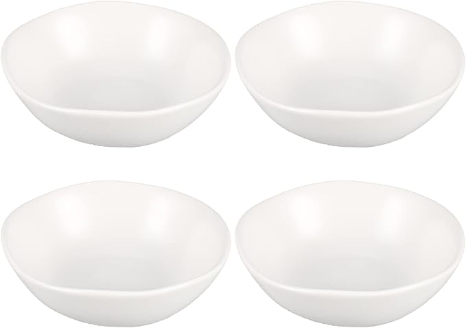 MARURY 4pcs Ceramic Sauce Dishes Dip Bowls Round Seasoning Dishes Sushi Dipping Bowl Saucers Bowl Appetizer Plates Seasoning Dish Saucer Plates Blue (Color : White)