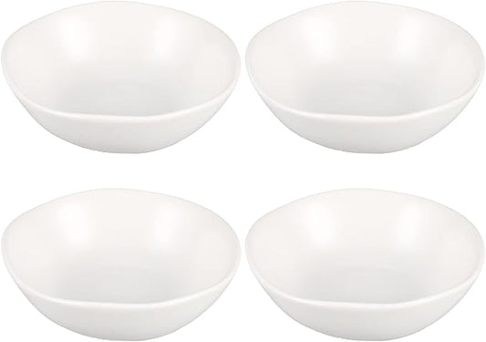 MARURY 4pcs Ceramic Sauce Dishes Dip Bowls Round Seasoning Dishes Sushi Dipping Bowl Saucers Bowl Appetizer Plates Seasoning Dish Saucer Plates Blue (Color : White)