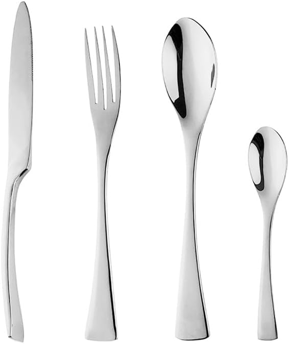 Stainless Steel Flatware serving set,Home Kitchen Eating Tableware Set,Dishwasher Safe,For Home Kitchen Restaurant Hote 4/16/24/32/40/48 Pieces Kaya Knife And Fork Spoon Hotel Home Steak Knife And For