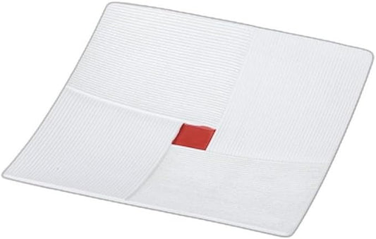Raster Checkered 6.0 Square Plate (Red) [ 7.0 x 6.9 x 1.1 inches (17.8 x 17.5 x 2.7 cm) | Appetizer Plate Setomonohonpo