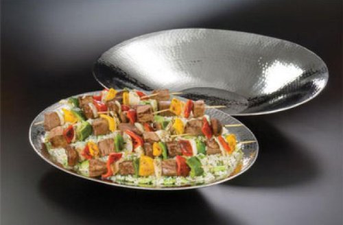 American Metalcraft HMOV1418 18” Oval Hammered Stainless Steel Bowl