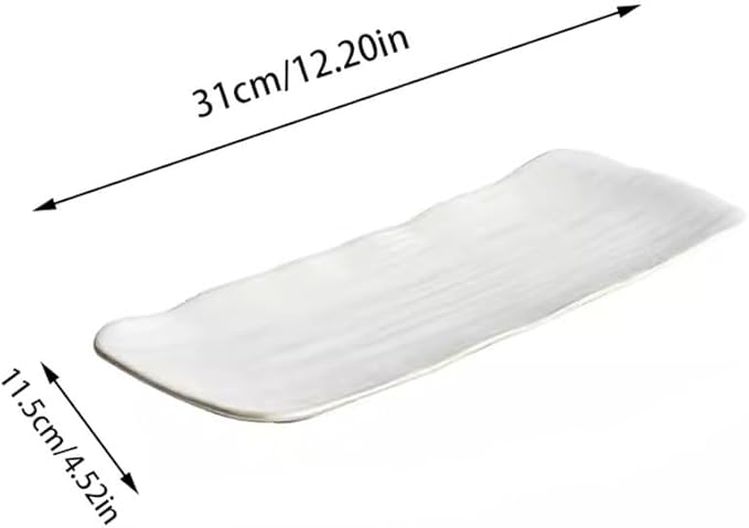 SONGCHAO Party Supplies Home Ceramic Dinner Plate Dessert Plate Sushi Plate Restaurant Creative Rectangular Western Plate Appetizer Plate Party Plates (Color : 31cm)