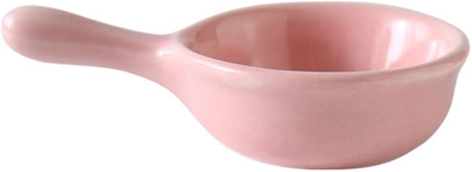 Ceramic Sauce Dish with Handle Seasoning Dish Sushi Soy Dipping Bowl Appetizer Plates for Wedding Home Party 40ML-Pink