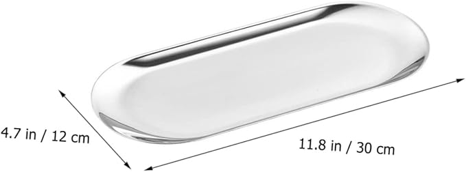 Garneck 2pcs Polished Stainless Steel Trays Serve As Decorative Serving Trays Jewelry Display and Food Storage for Kitchen Tabletop