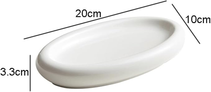 SONGCHAO Party Supplies White Oval Ceramic Dinner Plate Steamed Fish Plate Sushi Plate Salad Plate Home Dessert Plate Appetizer Plate Party Plates (Size : 12inch)