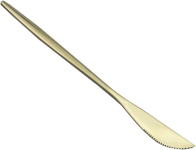 JASHII Champagne Silverware Set, 4-Piece 304 Stainless Steel Flatware Cutlery Set for 1, Mirror Finish, Ideal for Home Wedding Festival Party, Dishwasher Safe (Champagne gold)