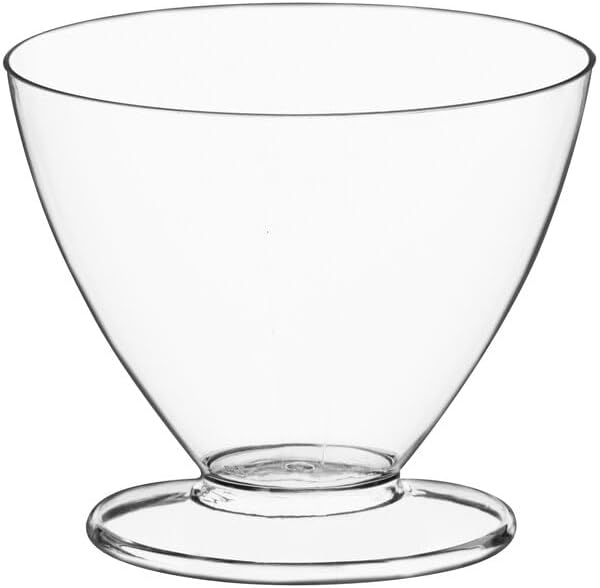 Clear Plastic Dessert Cup, 7 oz, 2.75 Inch Height, Round Bowl, BPA Free, 10 Pack