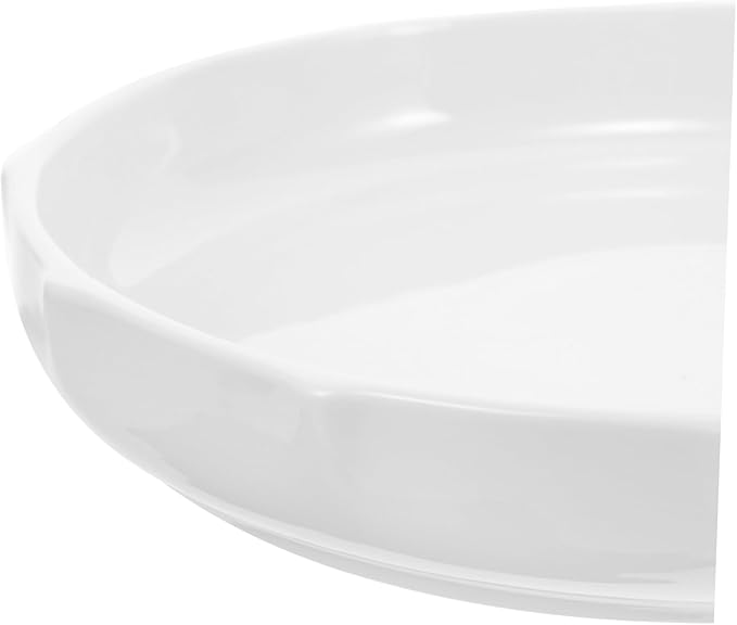 LIFKOME Ceramic Serving Plate Elegant Leaf Pattern Soup Dish for Restaurant-style Dining for Appetizers Desserts and Main Minimalist Porcelain Platter for Home and Parties