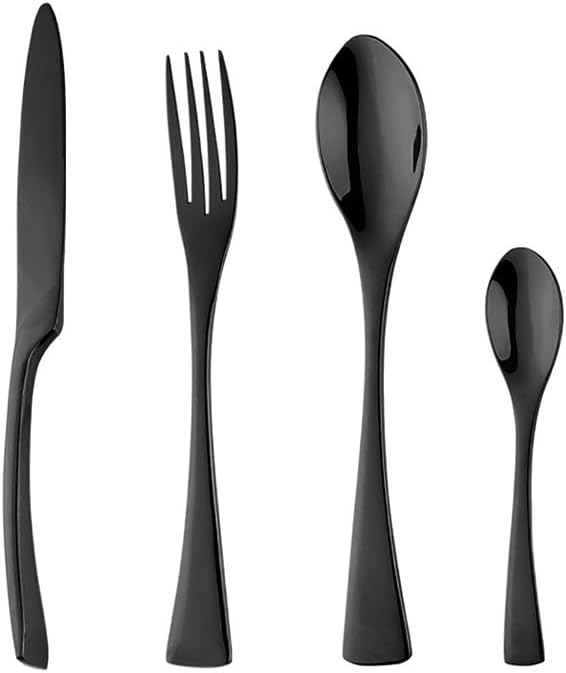 Stainless Steel Flatware serving set,Home Kitchen Eating Tableware Set,Dishwasher Safe,For Home Kitchen Restaurant Hote 4/16/24/32/40/48 Pieces Kaya Knife And Fork Spoon Hotel Home Steak Knife And For